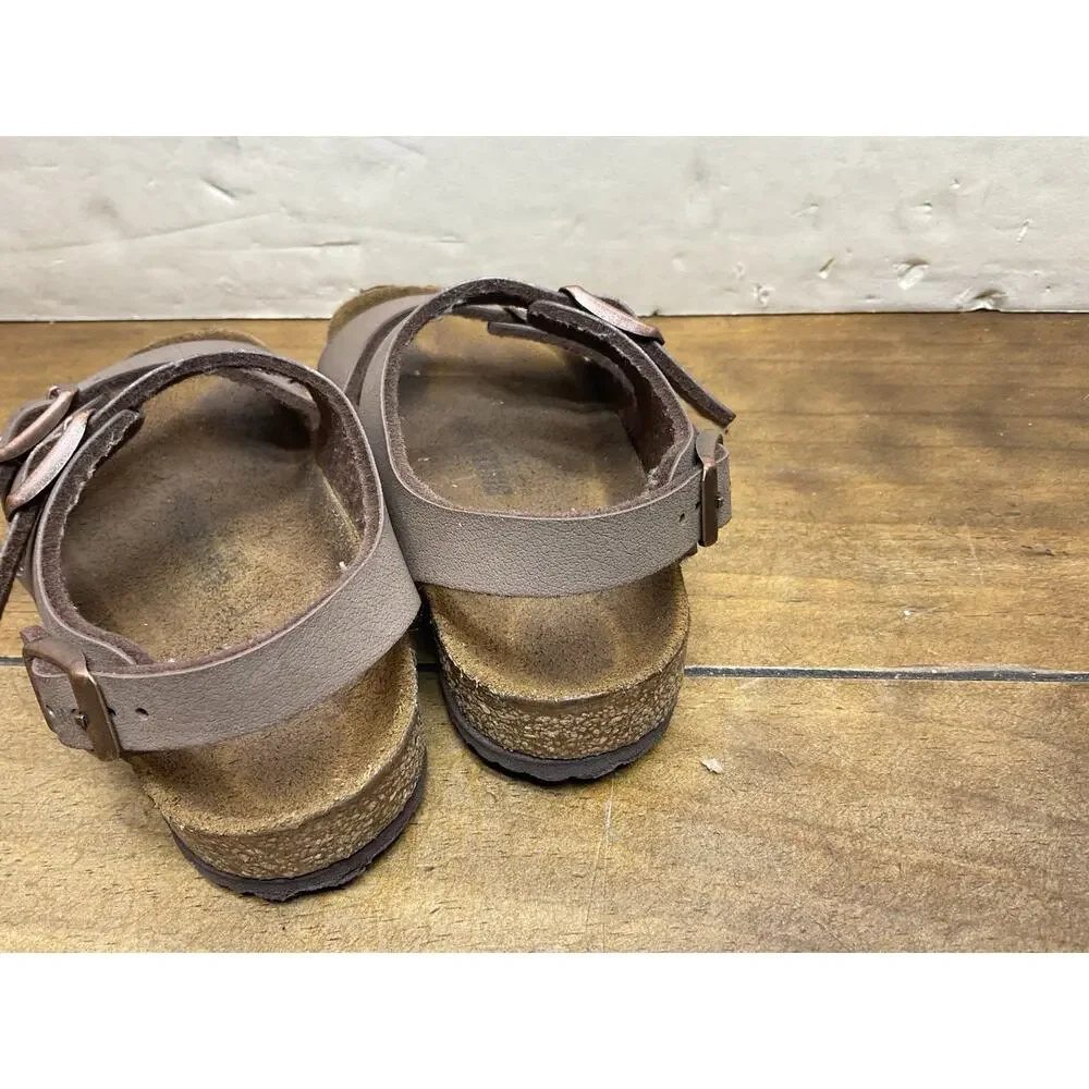 Birkenstock Roma Kids Mocha Brown Leather Sandals EU 26 US8